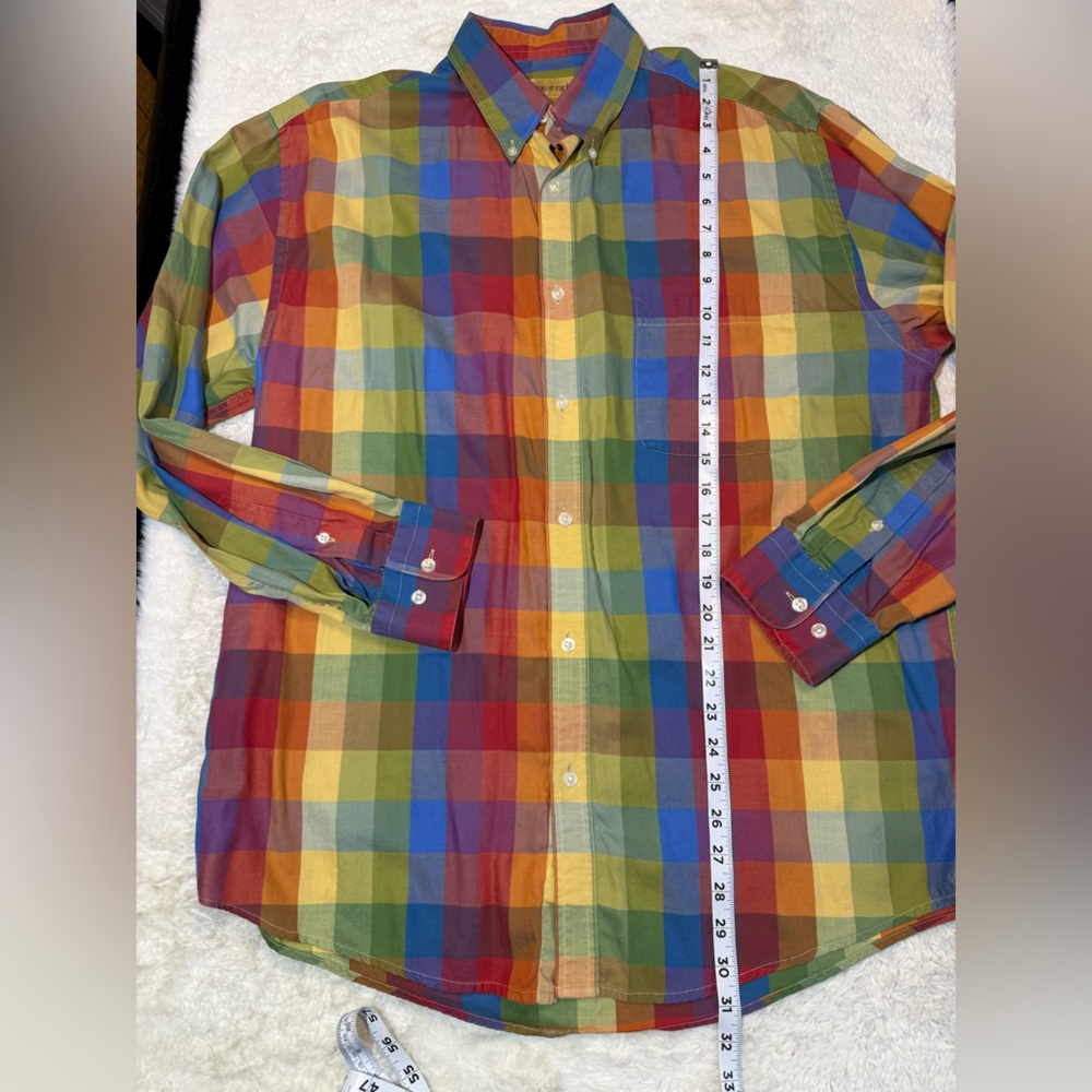Tricots St Raphael size large multicolored checked button down - Picture 6 of 6